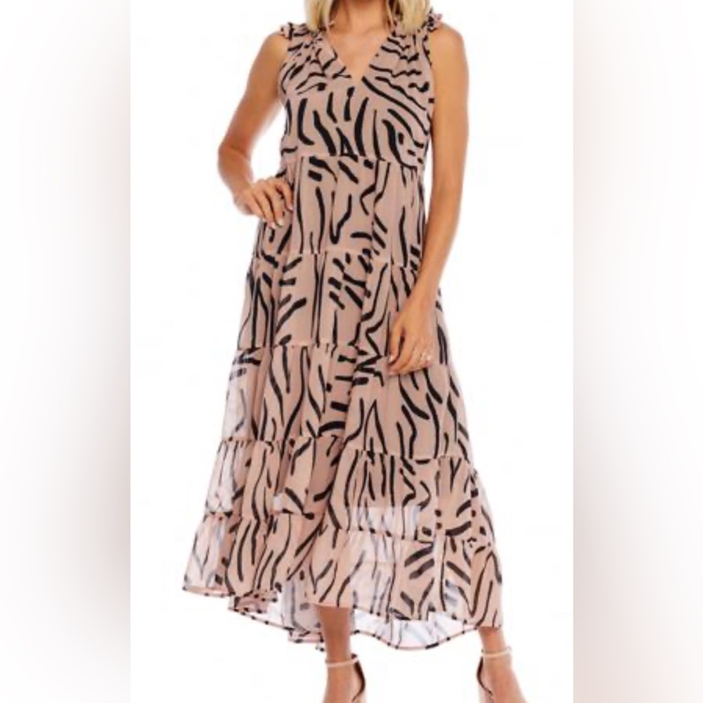 Mud Indy Stripe Maxi Dress in Black and Tan